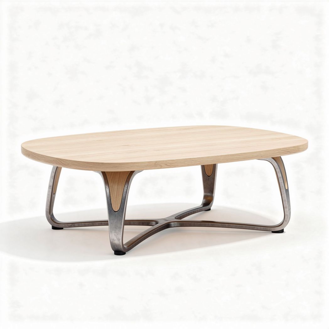 Table basse en bois et métal dimensions 120 x 80 x 45cm design contemporain
