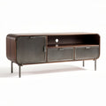 Meuble television en bois et métal avec rangement 120 x 40 x 50cm