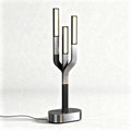 Lampe à LED en métal argenté et noir pour décoration intérieure 25 x 25 x 55cm