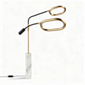 Lampe de bureau en marbre et métal doré 15 x 30 x 75cm avec bras articulé