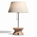 Lampe de table en bois et tissu beige pour intérieur moderne 30 x 30 x 50cm