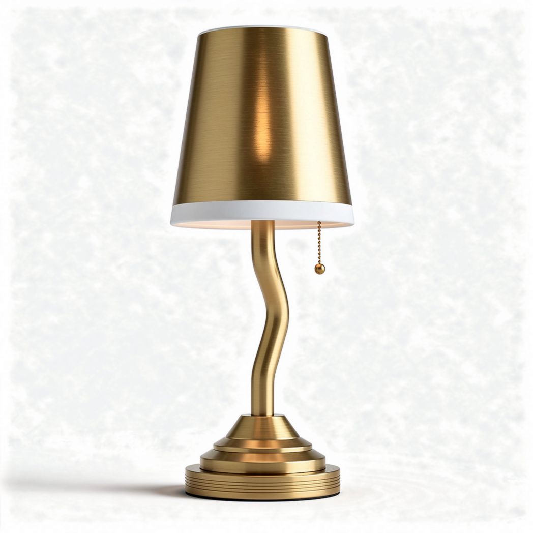 Lampe de table en métal doré avec abat-jour blanc 20 x 20 x 40cm