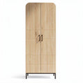 Armoire en bois clair avec portes, 40 x 40 x 150 cm, design moderne