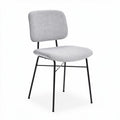 Chaise en tissu gris avec structure en métal noir dimensions 45 x 45 x 85cm